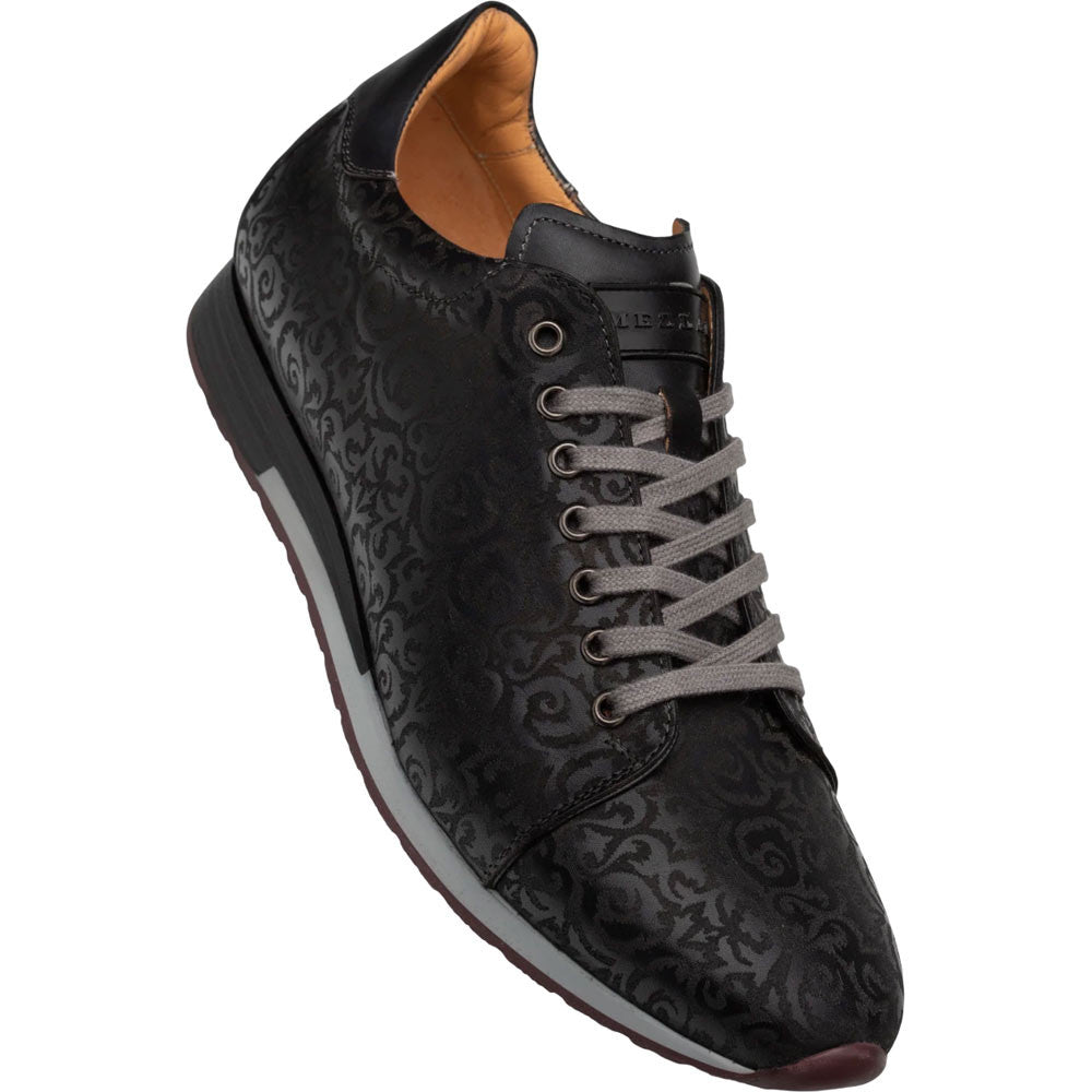 Mezlan Men's Portico Embossed Leather Sneaker in Black