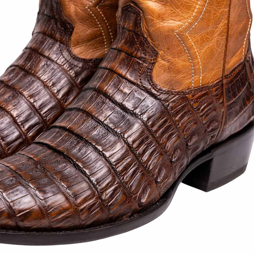 Phoenix Genuine Caiman Belly Skin Aged Maple Cowboy Boot | Marco Di Milano Western Boots