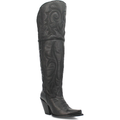 Dan Post Women’s Jilted Black 20” Snip Toe Over-the-Knee Zipper Boot