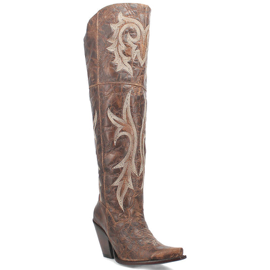 Dan Post Women's Brown Jilted 20” Snip Toe Over-the-Knee Boot