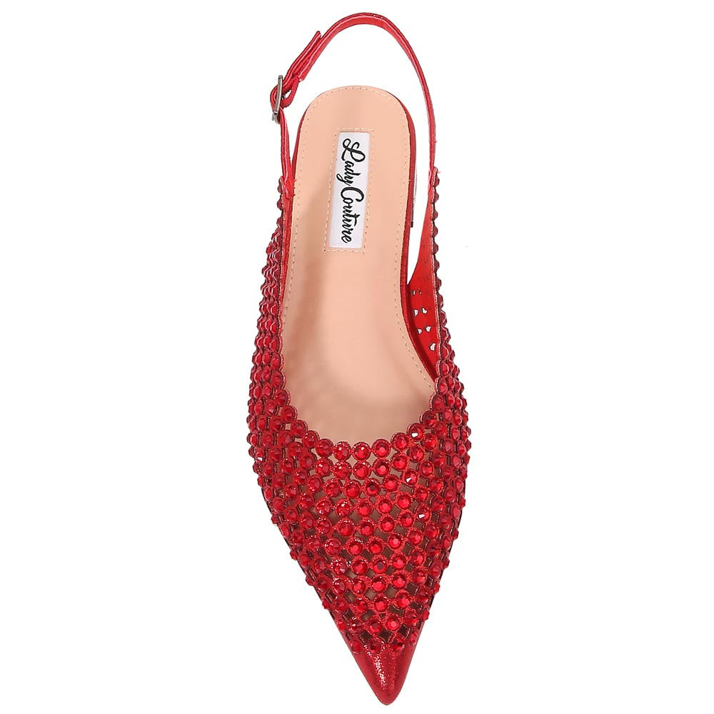 Lady Couture 0.75” Heel Emmy Flats in Red