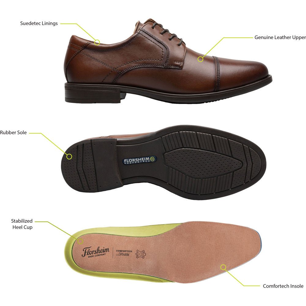 Florsheim Midtown Moc Toe Slip - On Cognac Men's Dress Shoes - shoeclassix.com