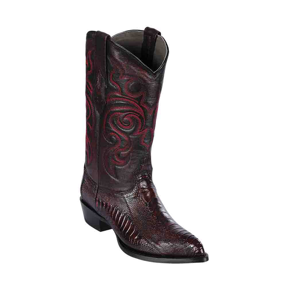 Los Altos Black Cherry J - Toe Genuine Ostrich Leg - shoeclassix.com