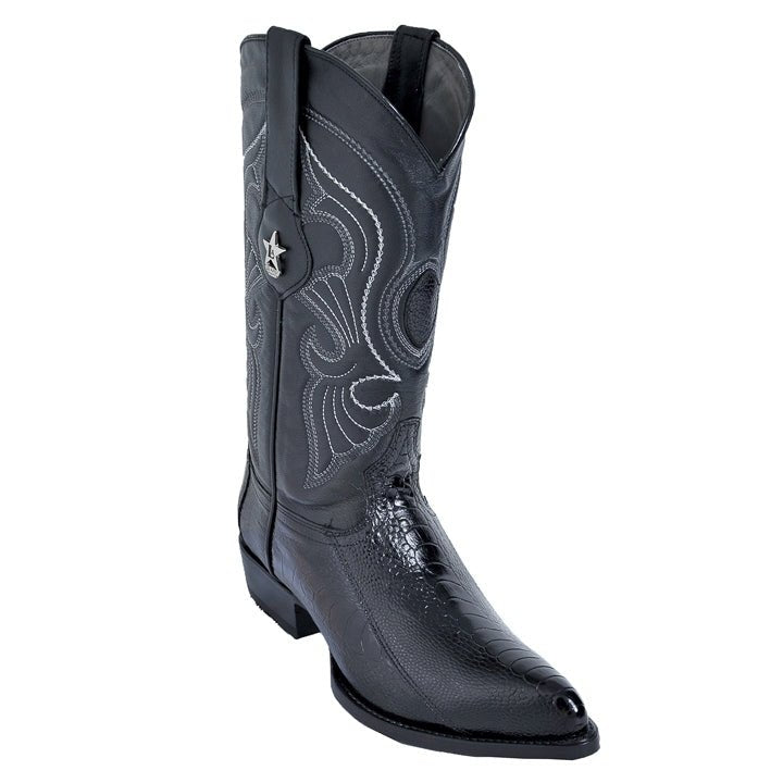Los Altos Black J - Toe Genuine Ostrich Leg - shoeclassix.com