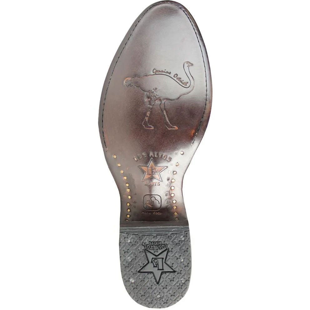 Los Altos Brown Boots Genuine Ostrich Skin - shoeclassix.com