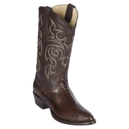 Los Altos Brown Boots Genuine Ostrich Skin - shoeclassix.com
