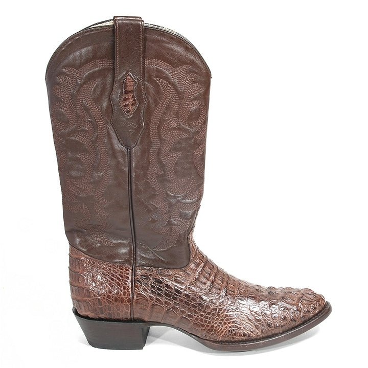 Los Altos Brown Boots Natural Crocodile Skin - shoeclassix.com