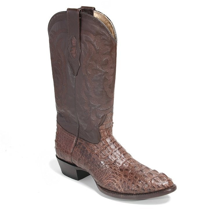 Los Altos Brown Boots Natural Crocodile Skin - shoeclassix.com