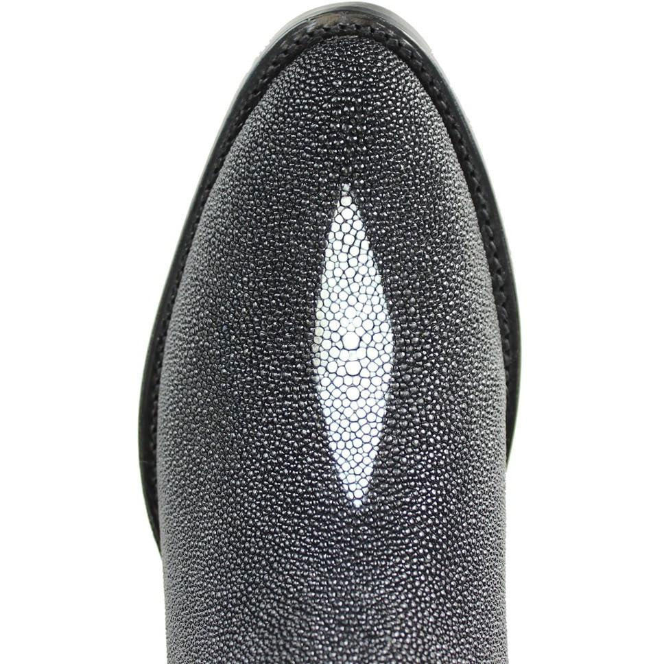 Los Altos Exotic Black Boots Genuine Stingray Skin - shoeclassix.com