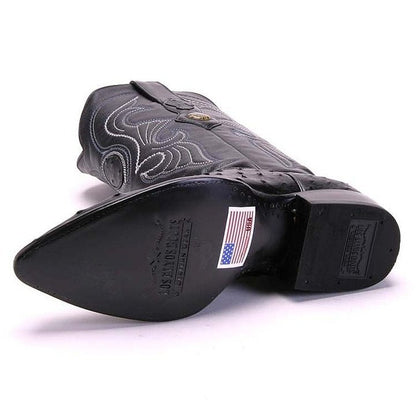 Los Altos Men's Black Genuine Full Quill Ostrich Boots - shoeclassix.com