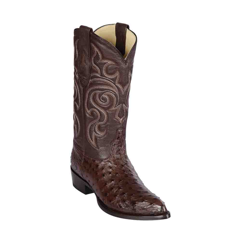 Los Altos Men's Brown Full Quill Ostrich Boots - shoeclassix.com