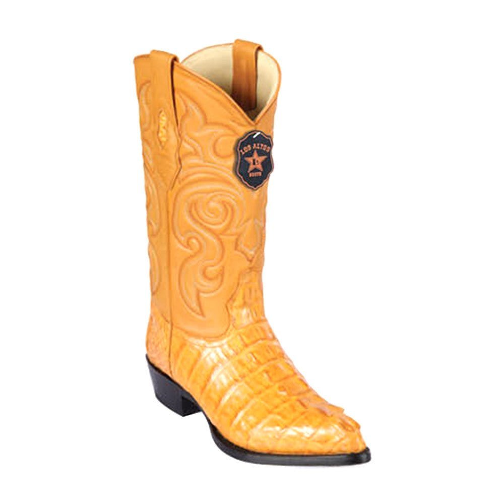 Los Altos Men's Buttercup Caiman Tail J Toe Exotic Boots - shoeclassix.com