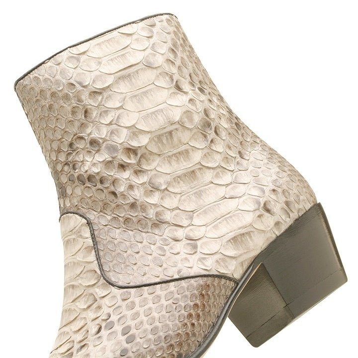Los Altos Men’s Natural Genuine Python Snakeskin Leather Ankle Boots - shoeclassix.com