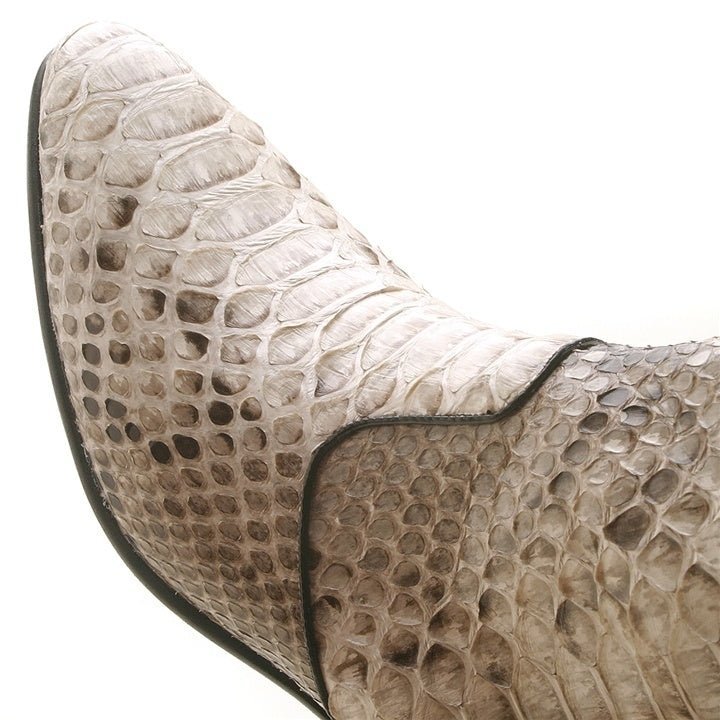 Los Altos Men’s Natural Genuine Python Snakeskin Leather Ankle Boots - shoeclassix.com