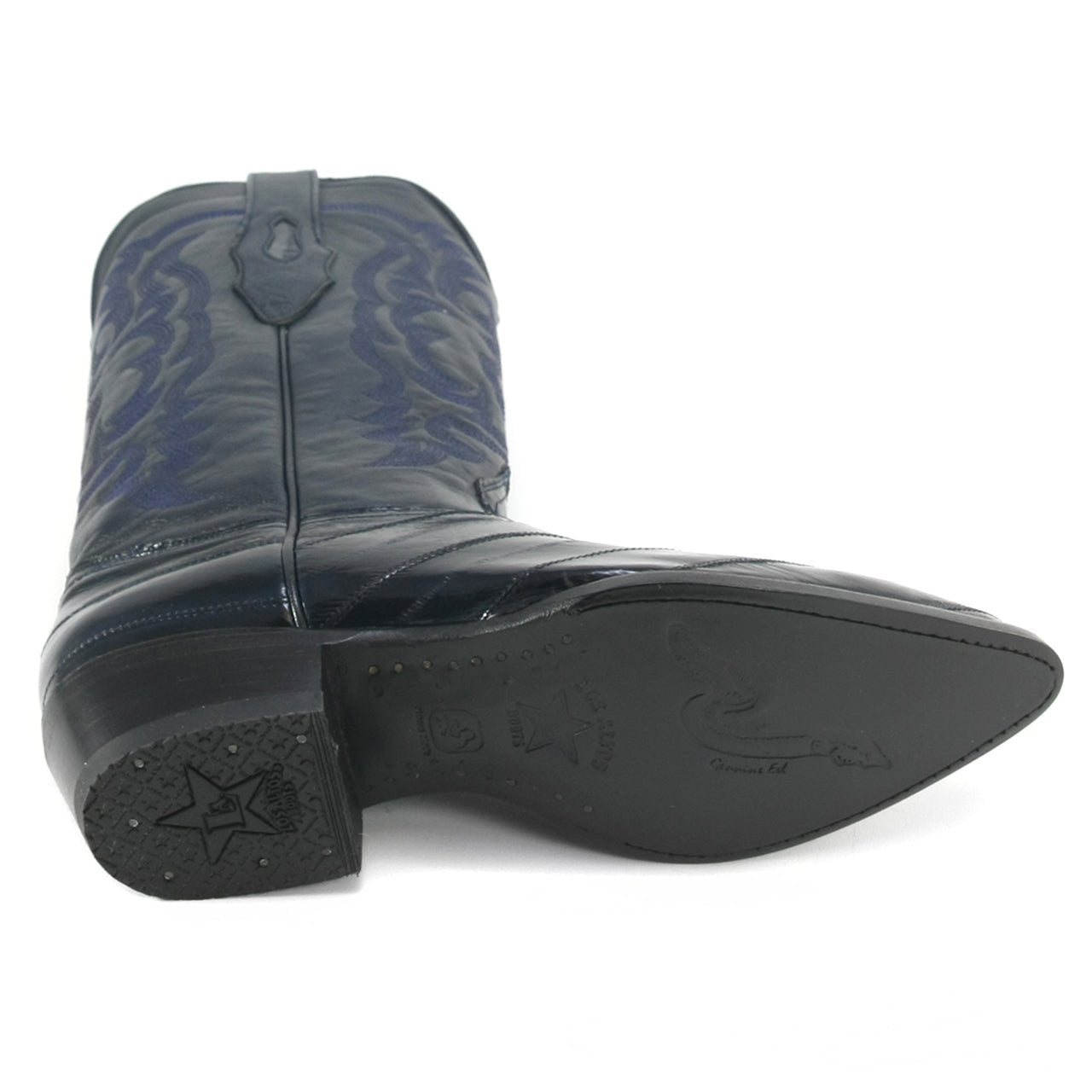 Los Altos Navy Eel Skin J - Toe - shoeclassix.com