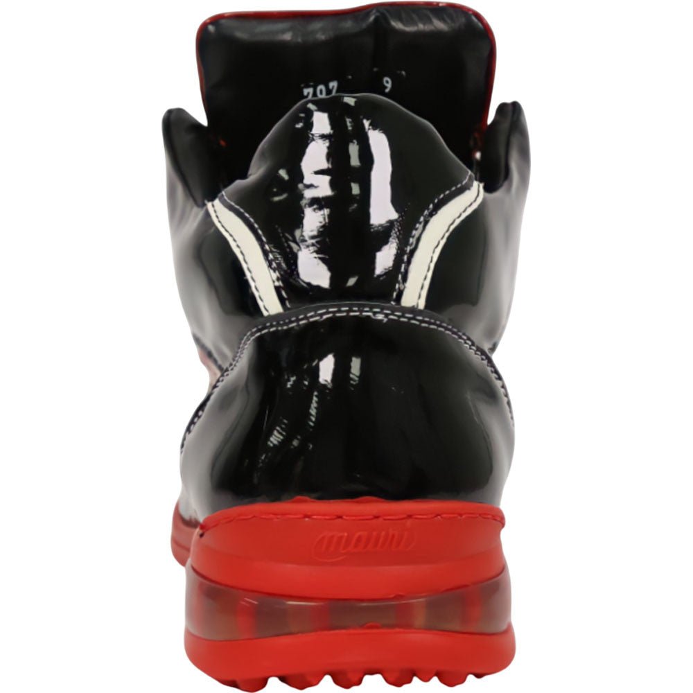 Mauri Quick Men's Black / Red Baby Crocodile / Patent Leather High - Top Sneakers - shoeclassix.com