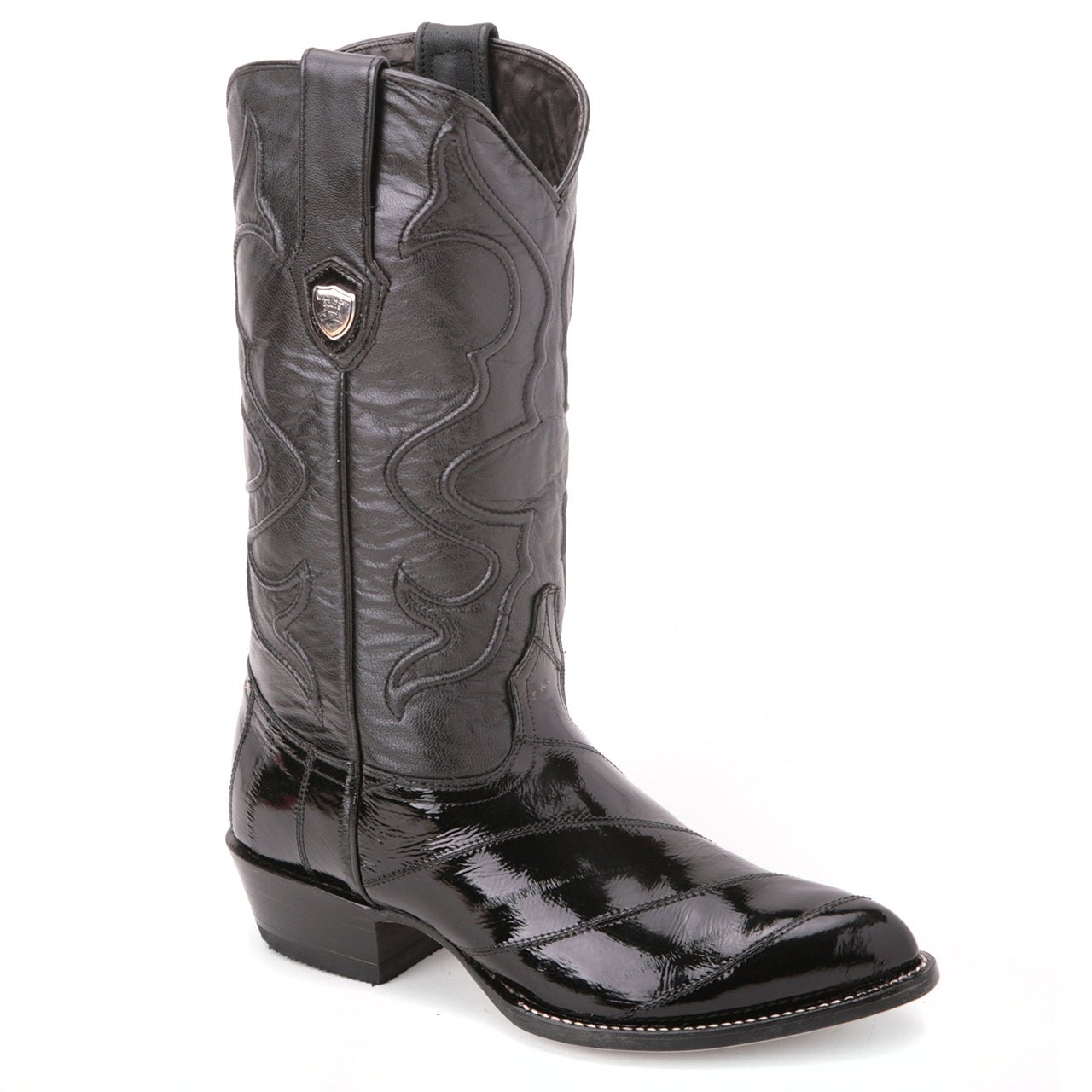 Wild West Black Genuine Eel Skin Boots - shoeclassix.com