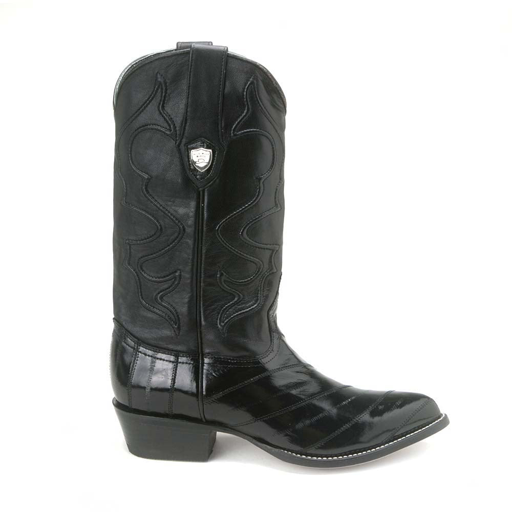 Wild West Black Genuine Eel Skin Boots - shoeclassix.com
