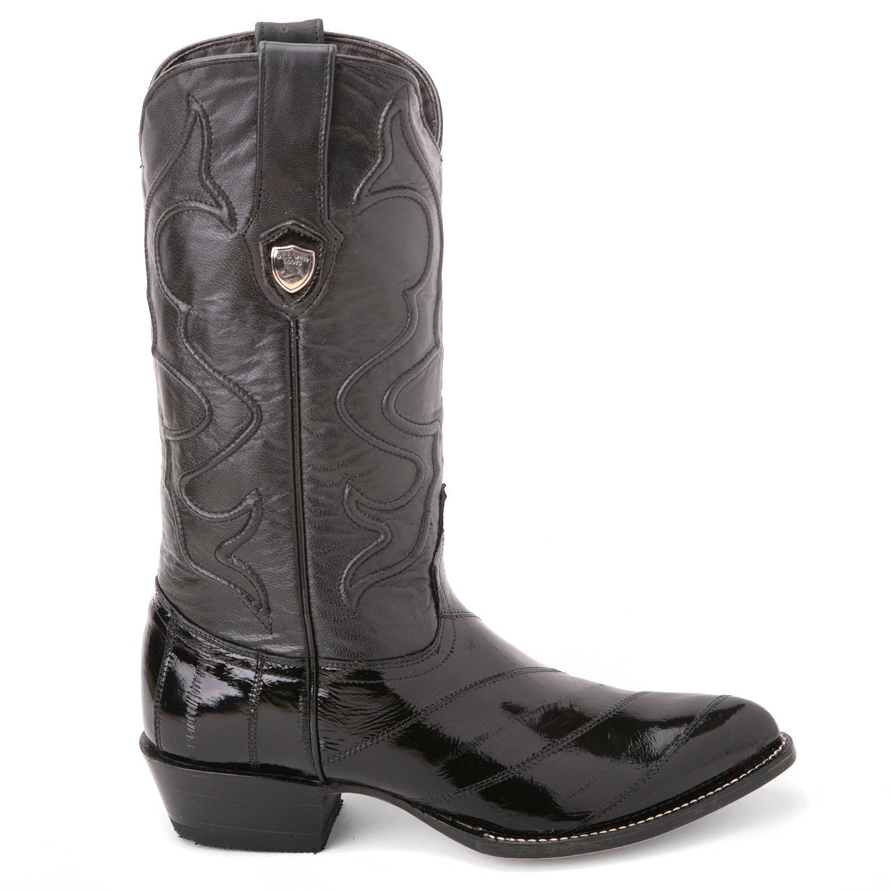 Wild West Black Genuine Eel Skin Boots - shoeclassix.com
