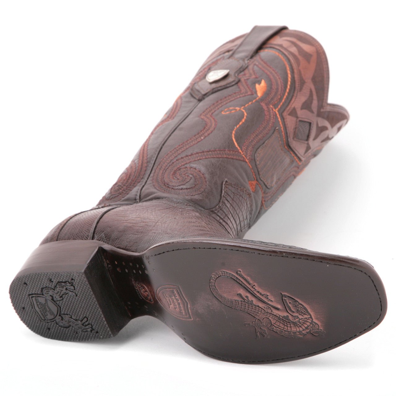Wild West Brown Genuine Lizard Skin Boots - shoeclassix.com