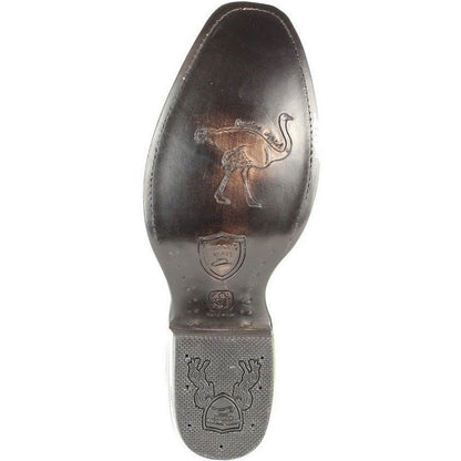Wild West Brown Textured Genuine Ostrich & Leather Boots - shoeclassix.com