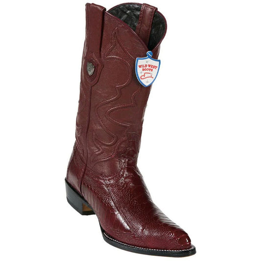 Wild West Burgundy Genuine Ostrich Skin Boots - shoeclassix.com