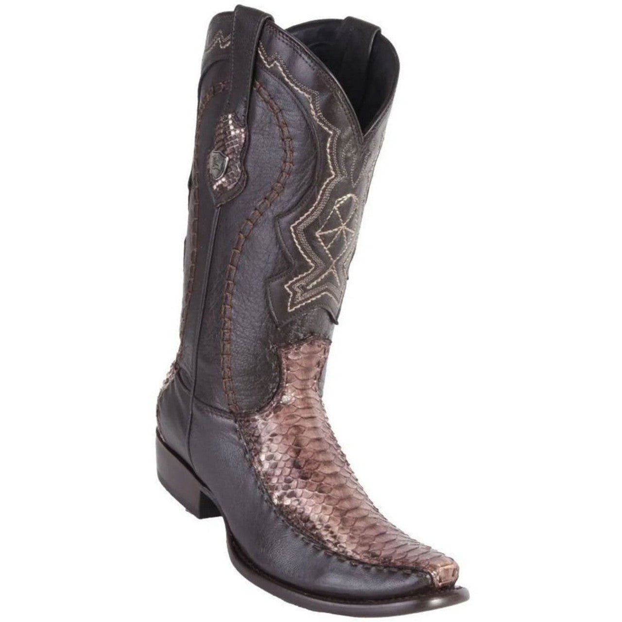 Wild West Rustic Brown Python & Deer Dubai Toe Boots - shoeclassix.com