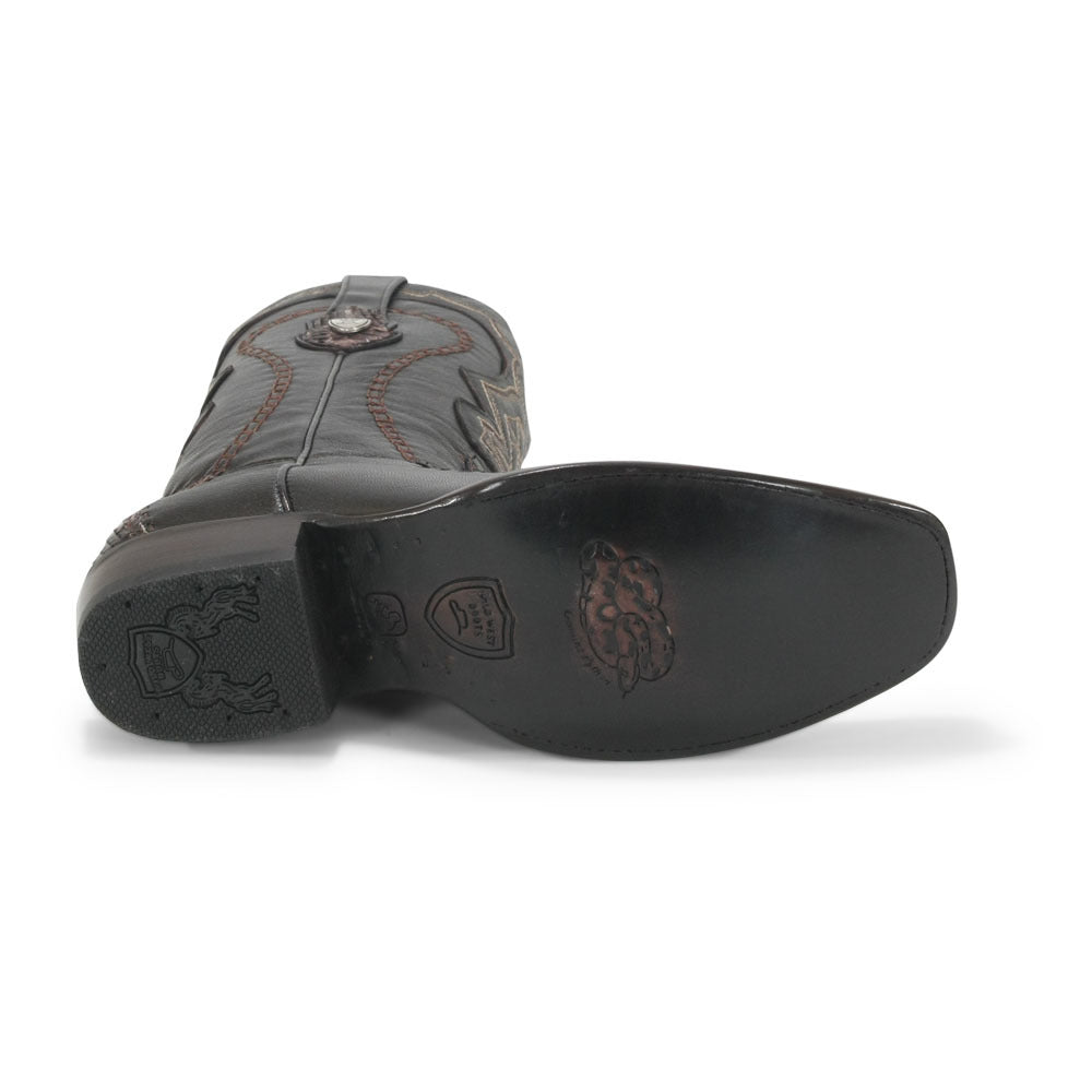 Wild West Rustic Brown Python & Deer Dubai Toe Boots - shoeclassix.com