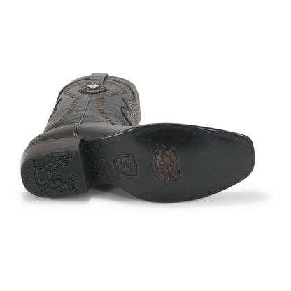 Wild West Rustic Brown Python & Deer Dubai Toe Boots - shoeclassix.com