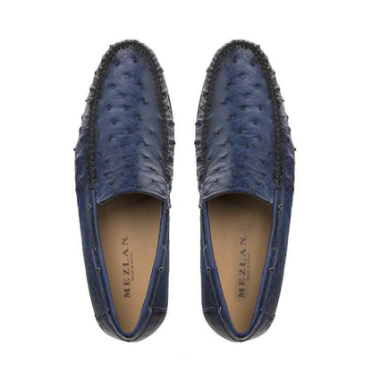 Mezlan Jean Genuine Ostrich Dress Moccasin