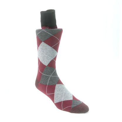Tallia Burgundy & Grey Multi-toned printed Socks for Men